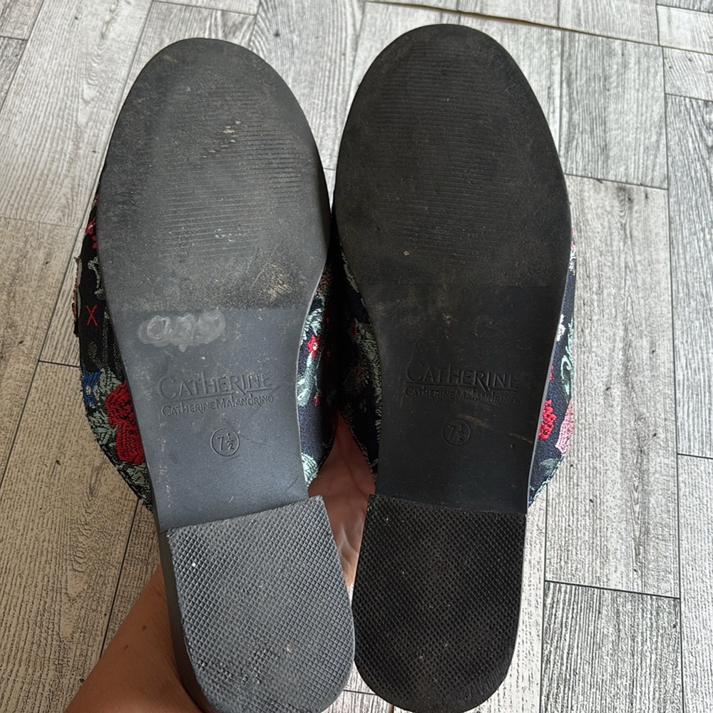 Floral Mule Loafer Catherine Malandrino Geisha Brocade Slip‎ on women’s size 7.5 - Picture 8 of 10